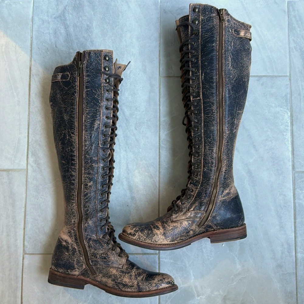 Bed Stu distressed lace up boots